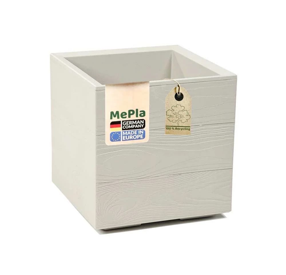 Heimwerkercenter Pflanzkübel KARO-40 Holzoptik Beige mit Rollen - Bild 2