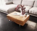 DELIFE Couchtisch New Live-Edge Akazie mit Schubladen Bild 2