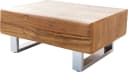 DELIFE Couchtisch New Live-Edge Akazie Natur 2 Schubladen Edelstahl Bild 2