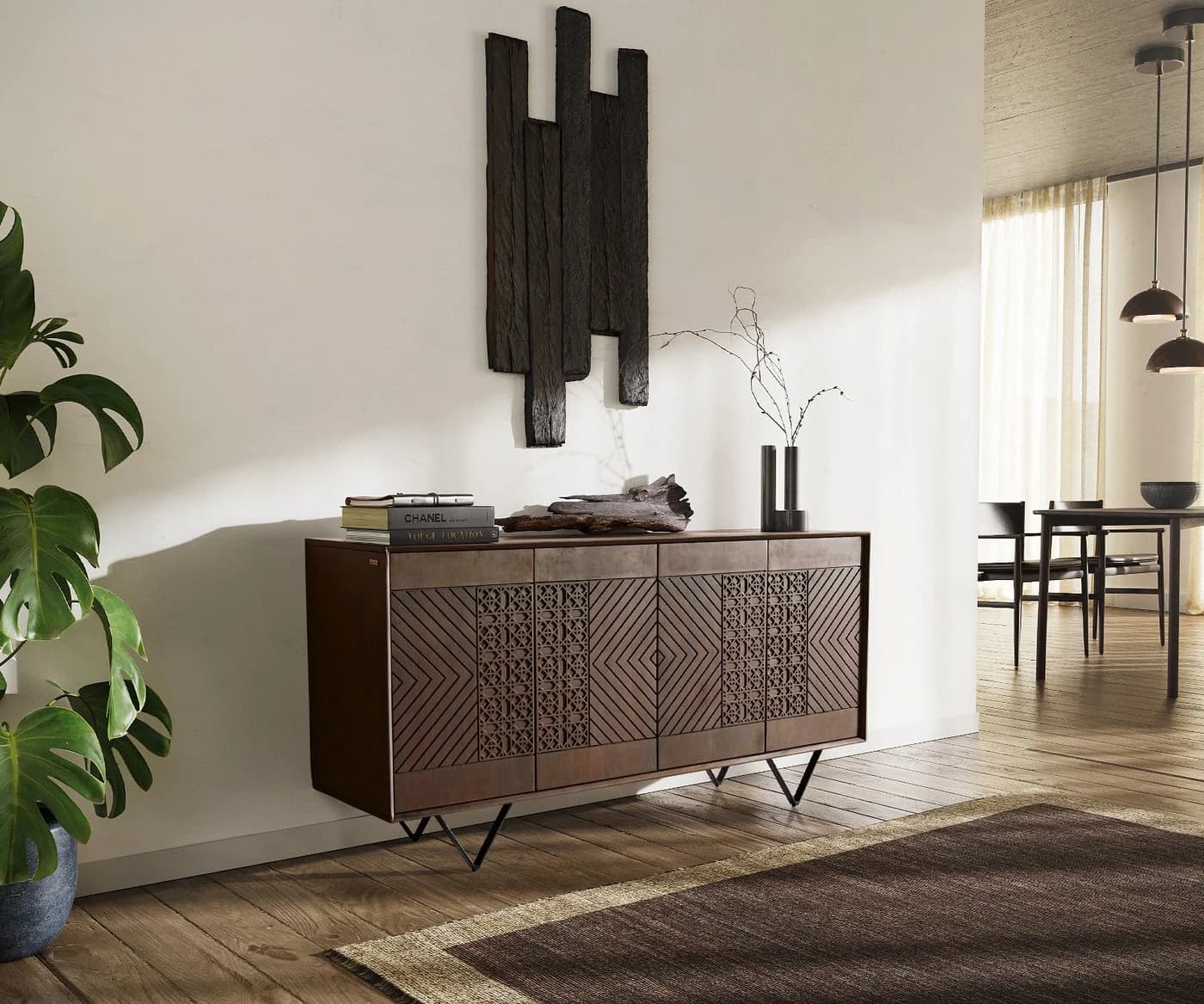 DELIFE Sideboard Manjula Braun Schwarz Orientalisch Design - Bild 2