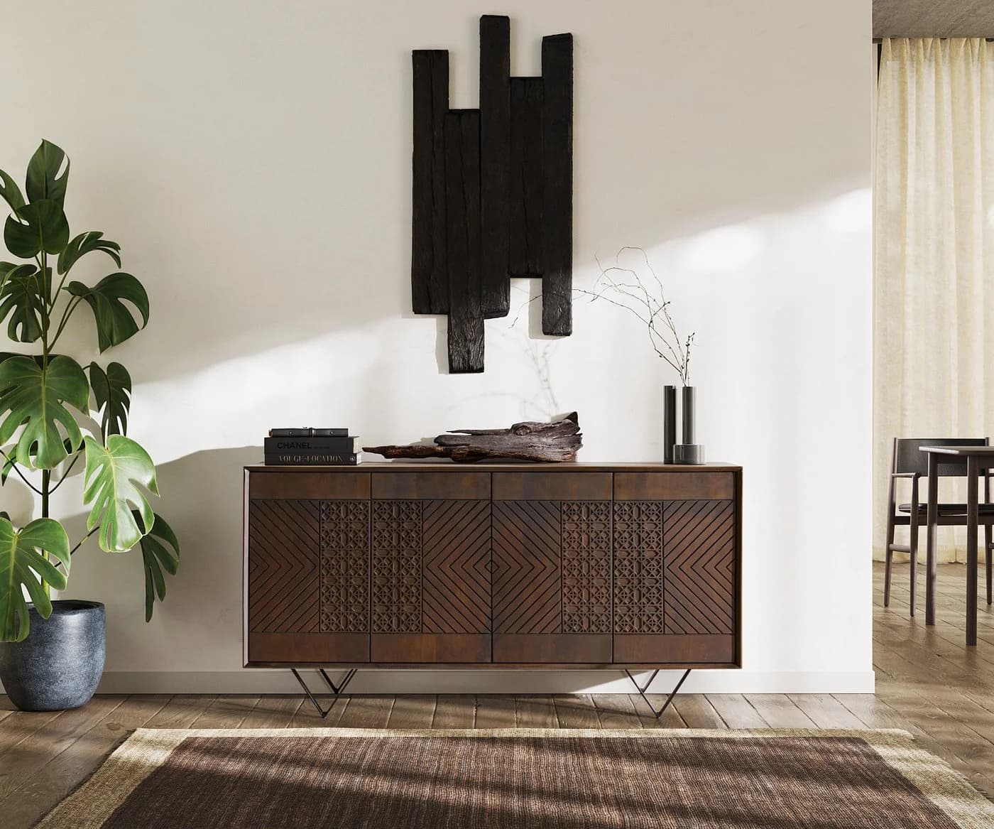DELIFE Sideboard Manjula Braun Schwarz Orientalisch Design - Bild 3