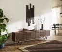 DELIFE Lowboard Manjula Mangoholz Dunkelbraun Schwarz Bild 1