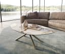 DELIFE Couchtisch Edge Organisch Keramik Weiß-Beige Titan-Effekt Bild 3