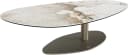 DELIFE Couchtisch Edge Oval Weiß-Beige Titan Bild 2