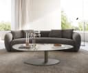 DELIFE Couchtisch Edge Oval Weiß-Beige Titan Bild 3