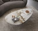 DELIFE Couchtisch Edge Oval Weiß-Beige Titan Bild 5