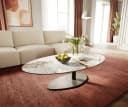 DELIFE Couchtisch Edge Oval Keramik Minas Melange Vibany Metall Effektfinish Titan Bild 1