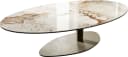 DELIFE Couchtisch Edge Oval Keramik Minas Melange Vibany Metall Effektfinish Titan Bild 2