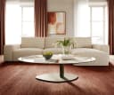 DELIFE Couchtisch Edge Oval Keramik Minas Melange Vibany Metall Effektfinish Titan Bild 3