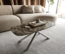 DELIFE Couchtisch Edge Bootform Keramik Dunkelbraun Edelstahl Bild 1