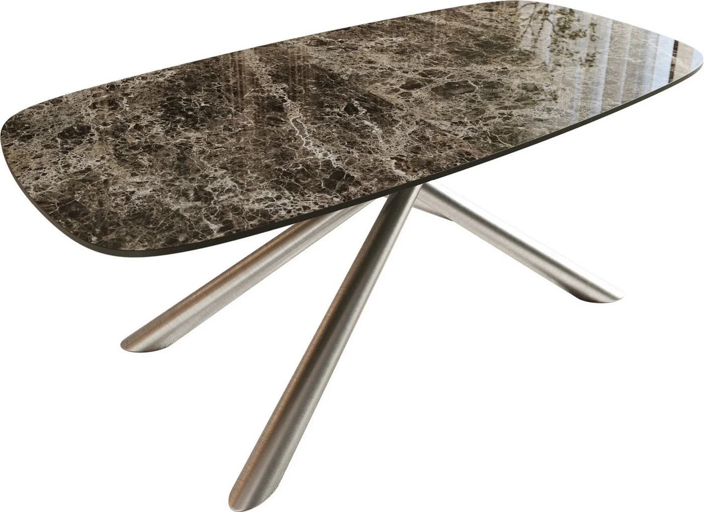 DELIFE Couchtisch Edge Bootform Keramik Dunkelbraun Edelstahl - Bild 2