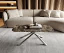 DELIFE Couchtisch Edge Bootform Keramik Dunkelbraun Edelstahl Bild 3