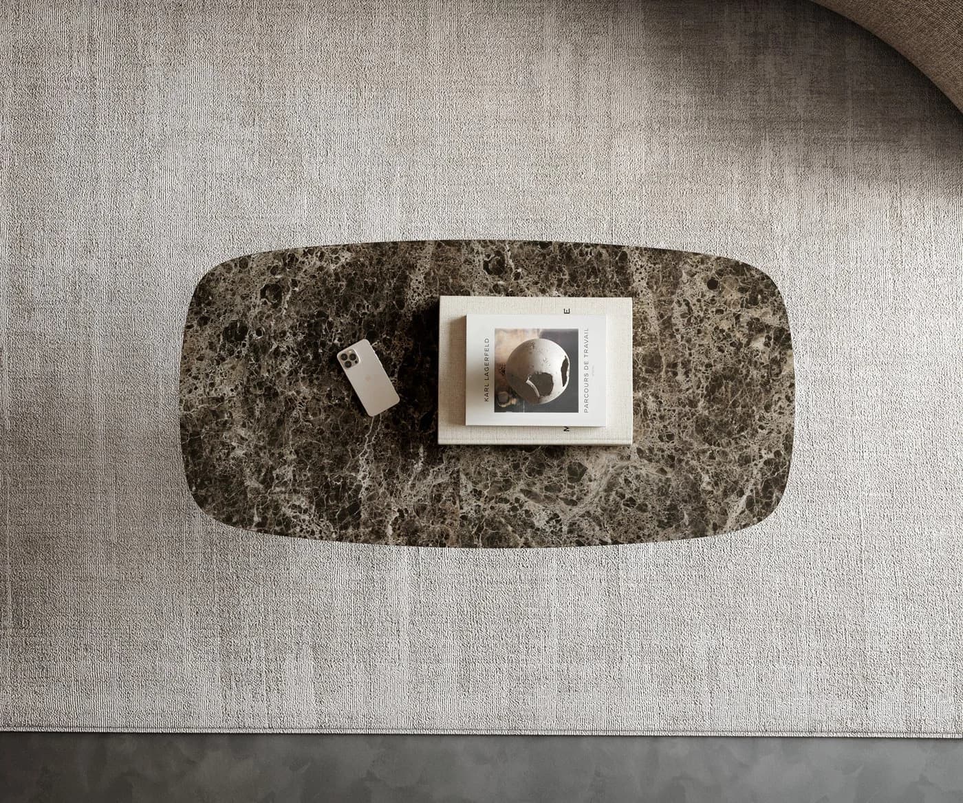 DELIFE Couchtisch Edge Bootform Keramik Dunkelbraun Edelstahl - Bild 5