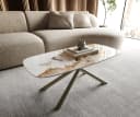 DELIFE Couchtisch Edge Boot Keramik Weiß-Beige Titan Bild 1