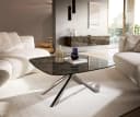 DELIFE Couchtisch Edge Boot 90x90 cm Keramik Dunkelbraun Silber Bild 1
