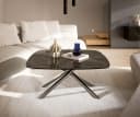 DELIFE Couchtisch Edge Boot 90x90 cm Keramik Dunkelbraun Silber Bild 3