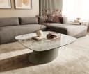 DELIFE Couchtisch Edge Boot Keramik Weiß-Beige Titan Bild 1