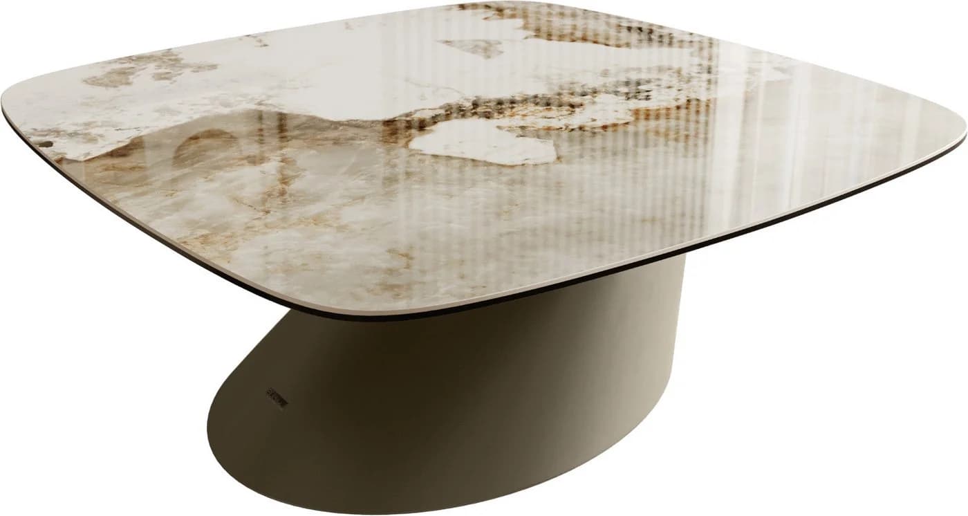 DELIFE Couchtisch Edge Boot Keramik Weiß-Beige Titan - Bild 2