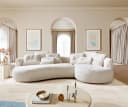DELIFE Big-Sofa Edina Plüsch Creme-Weiß Bild 1