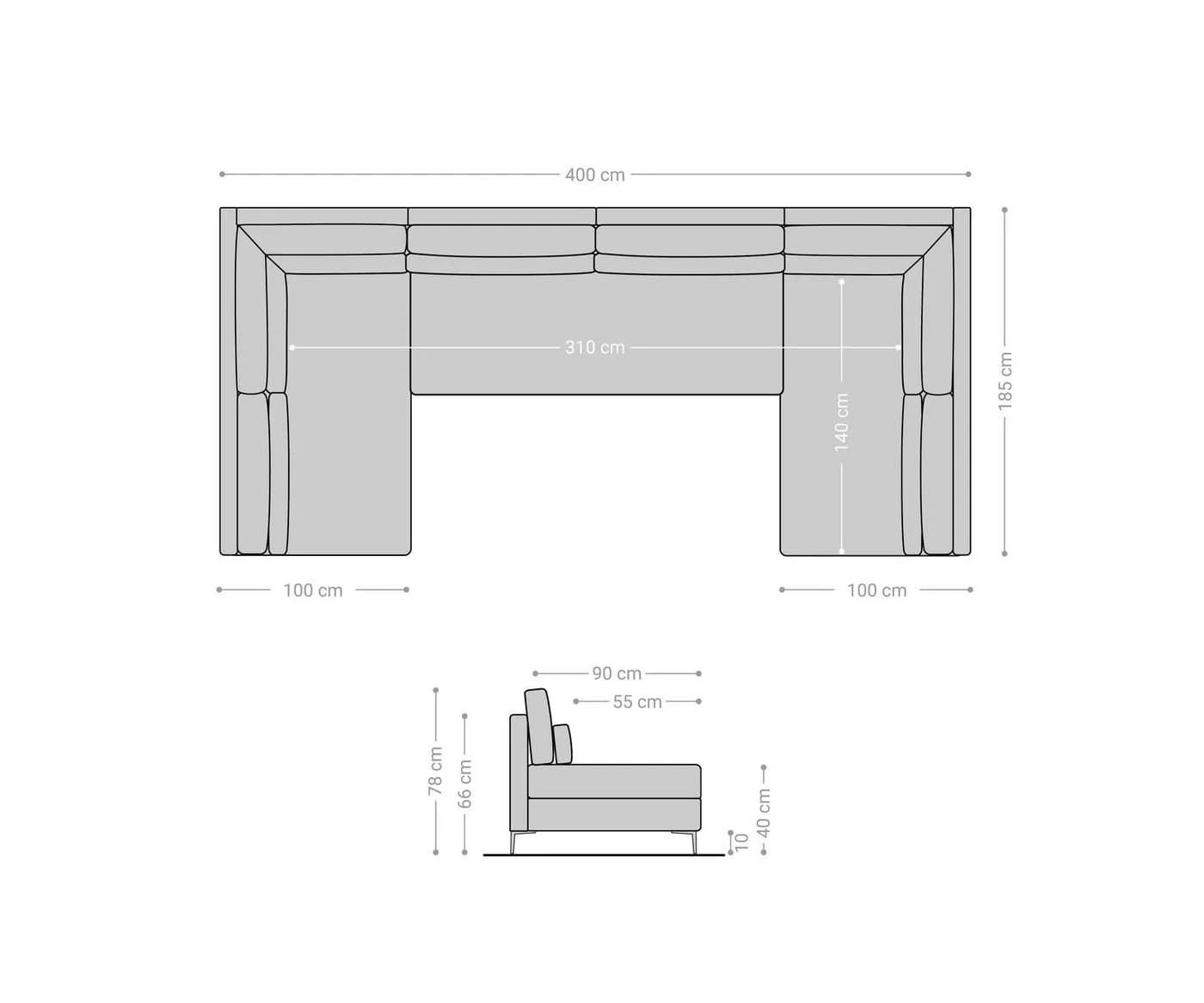 DELIFE Wohnlandschaft Elio XL Anthrazit Lederimitat - Bild 5