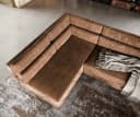 DELIFE Wohnlandschaft Elio Lederimitat Braun Antik XL Bild 5