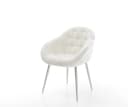 DELIFE Polsterstuhl Gaio-Flex Beige Edelstahl Bouclé Soft Bild 2