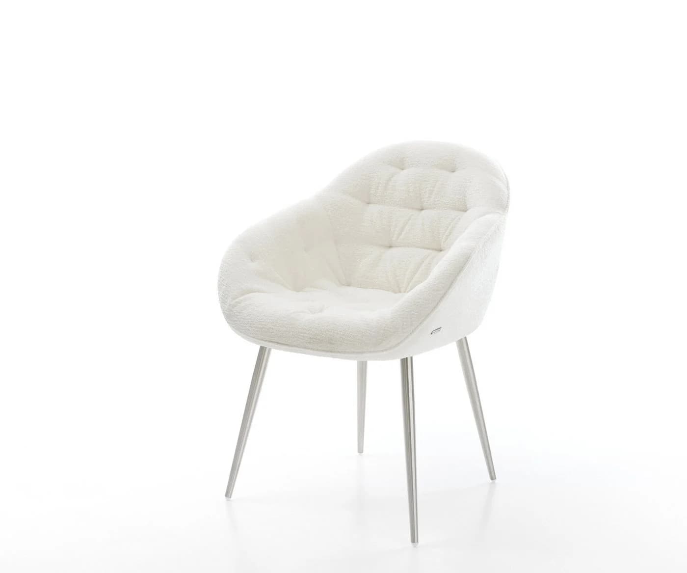 DELIFE Polsterstuhl Gaio-Flex Beige Edelstahl Bouclé Soft - Bild 2