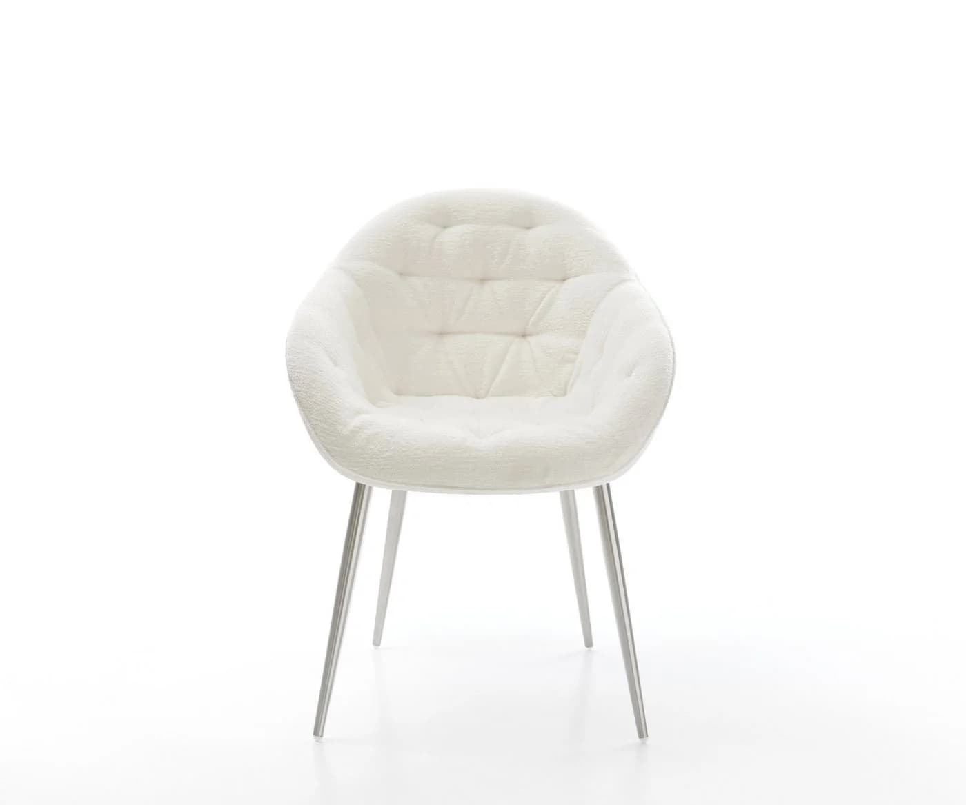 DELIFE Polsterstuhl Gaio-Flex Beige Edelstahl Bouclé Soft - Bild 3