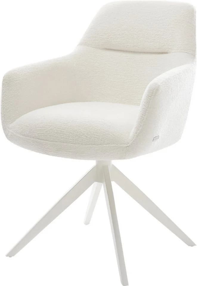 DELIFE Polsterstuhl Pejo-Flex Beige Weiß 360° drehbar Wippfunktion