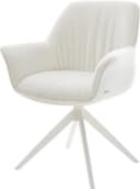 DELIFE Polsterstuhl Keila-Flex mit Armlehnen Bouclé Beige 360° drehbar Bild 2