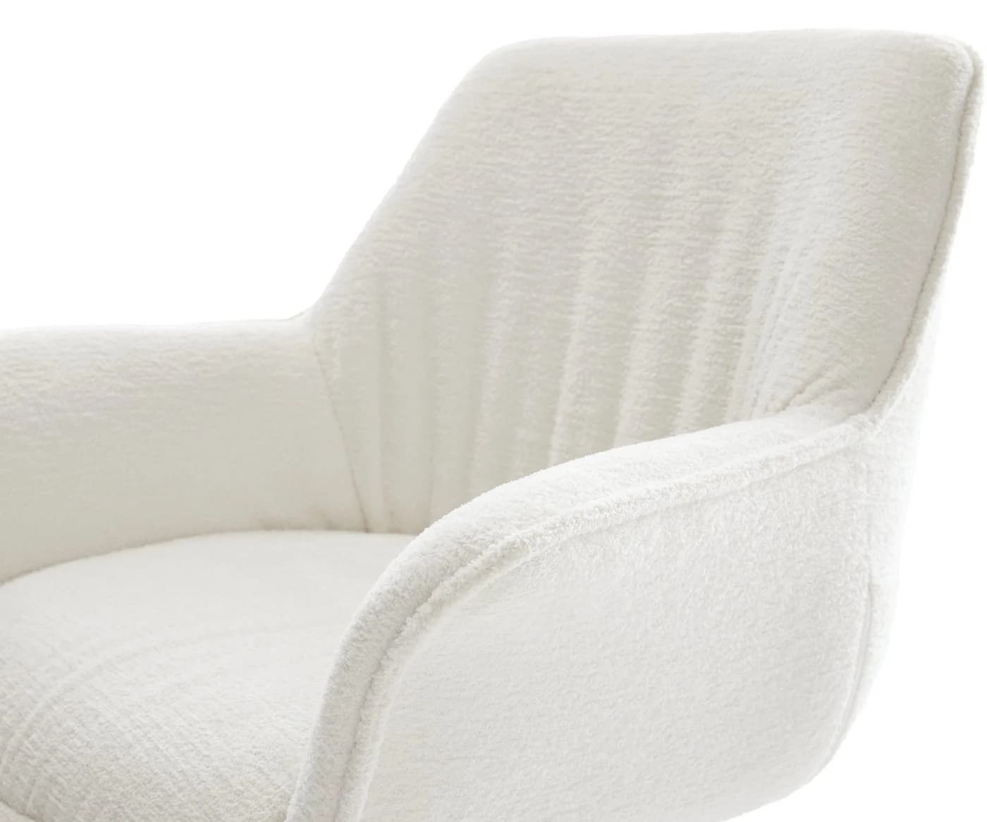 DELIFE Polsterstuhl Keila-Flex mit Armlehnen Bouclé Beige 360° drehbar - Bild 5