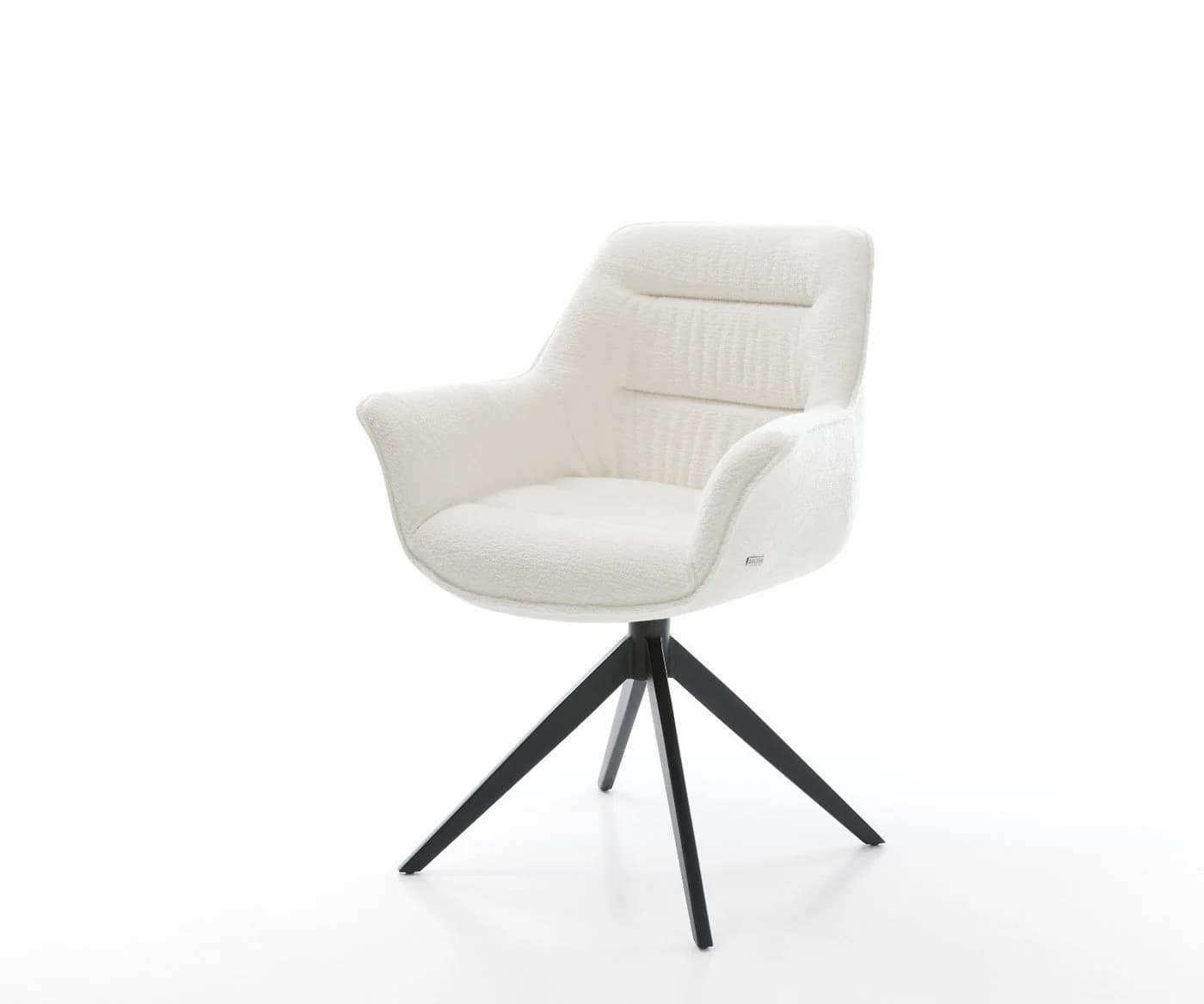 DELIFE Polsterstuhl Kaira-Flex Beige Schwarz 360° drehbar Wippfunktion - Bild 2