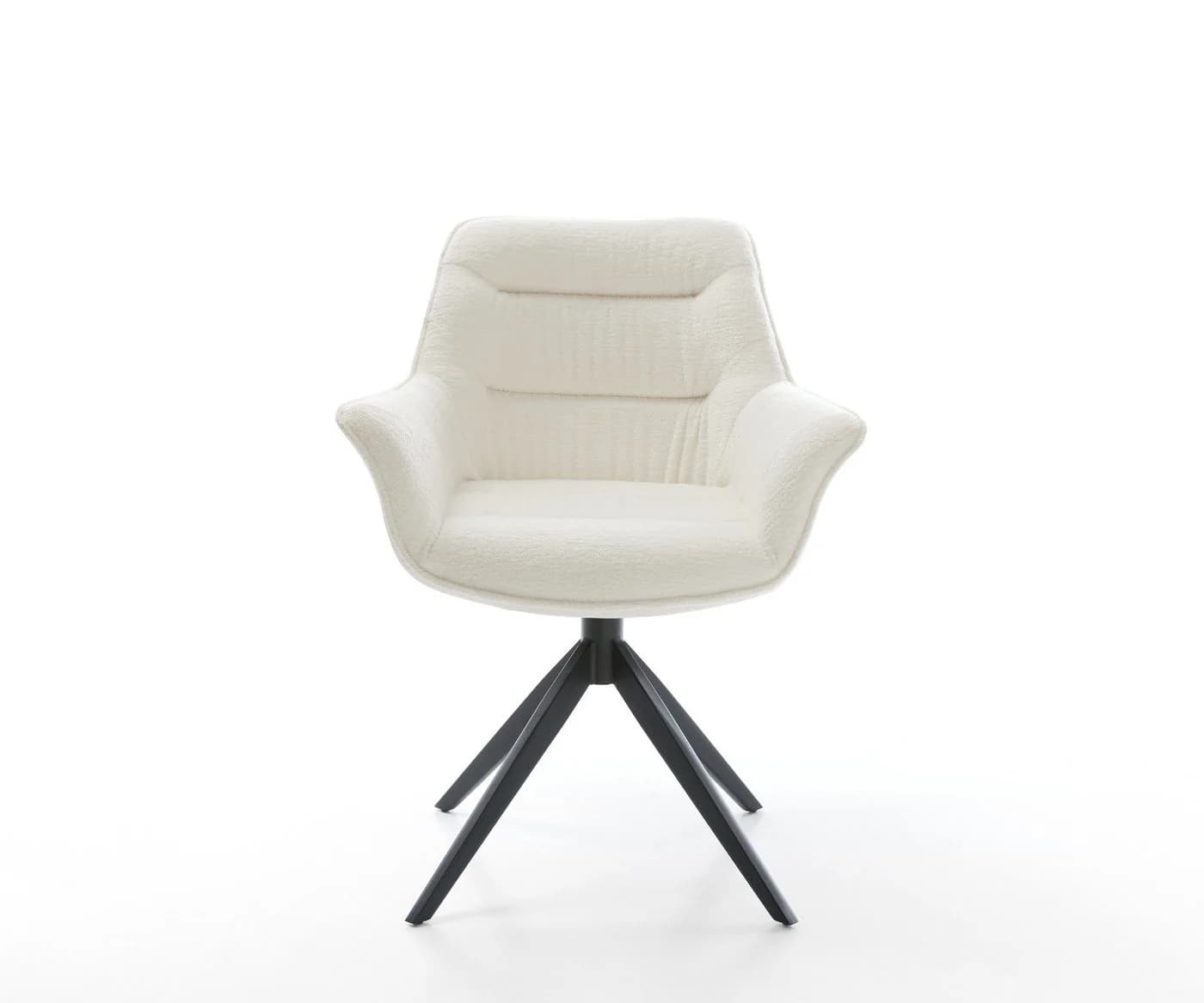 DELIFE Polsterstuhl Kaira-Flex Beige Schwarz 360° drehbar Wippfunktion - Bild 3