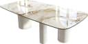 DELIFE Esstisch Edge Boot 240x120 cm Keramik Minas Melange Weiß-Beige Bild 1