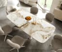 DELIFE Esstisch Edge Boot 240x120 cm Keramik Minas Melange Weiß-Beige Bild 5