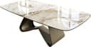DELIFE Esstisch Edge Boot 240x120 cm Keramik Minas Melange Weiß-Beige W-Gestell Bild 2