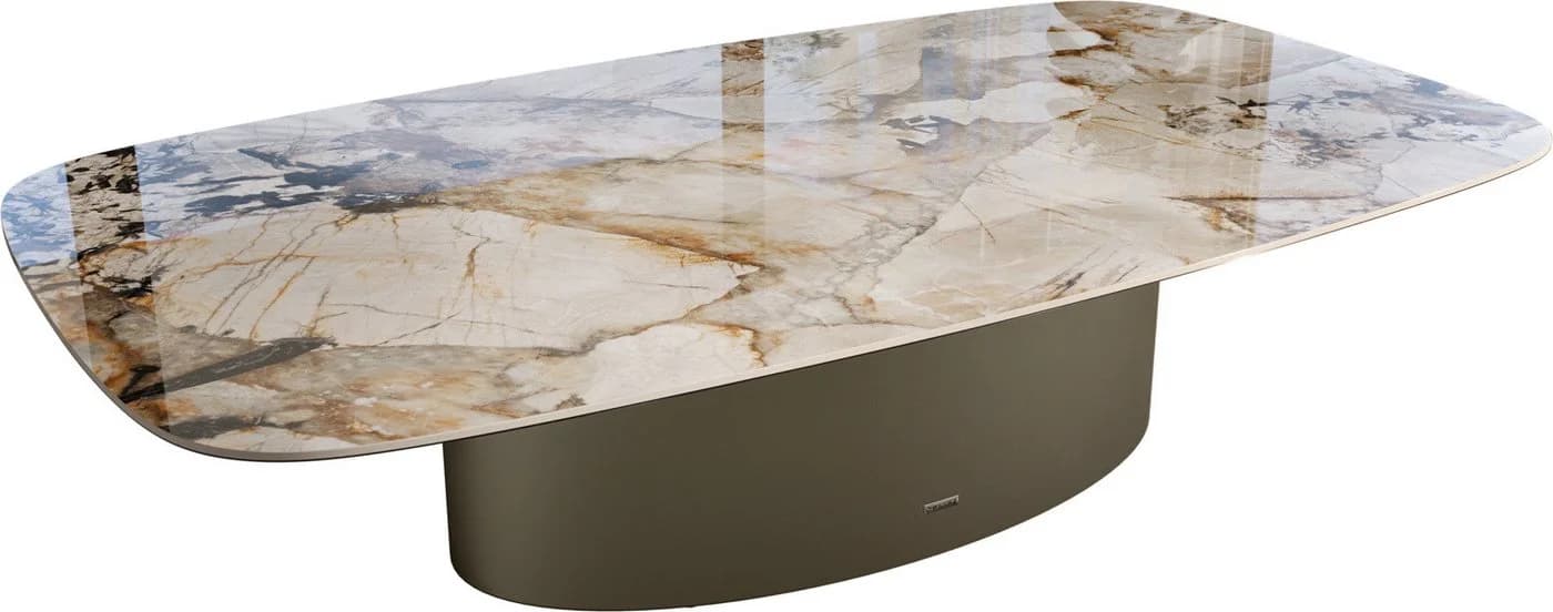 DELIFE Edge Couchtisch Bootform Keramik Patagonia Poliert Titan