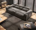 DELIFE Big-Sofa Sirpio Mikrofaser Khakibraun mit Hocker Bild 4