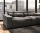 DELIFE Big-Sofa Sirpio Mikrofaser Khakibraun mit Hocker Bild 5
