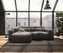 DELIFE Ecksofa Sirpio Mikrofaser Khakibraun mit variabler Recamiere Bild 1