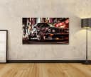 islandburner Leinwandbild Klassischer BMW nächtliche Stadt Japan 80x40cm Bild 1