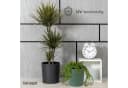 KONZEPT Blumentopf Groß Innen 30cm Schwarz Meißelspuren-Design Bild 4