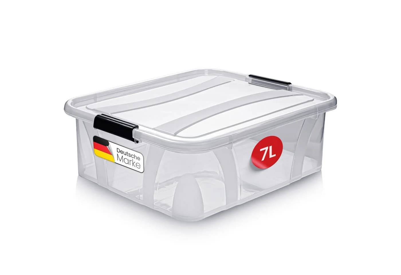KONZEPT Aufbewahrungsbox mit Deckel, Stapelbox, BPA-frei, robuster Verschlussclips - Bild 2