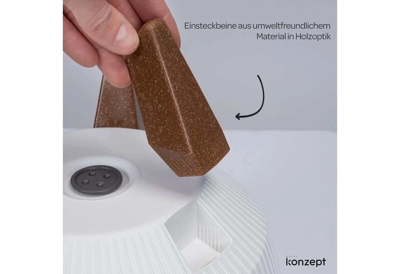KONZEPT Blumentopf Pflanzschale Weiß mit Füßen und Wasserabfluss - Bild 5