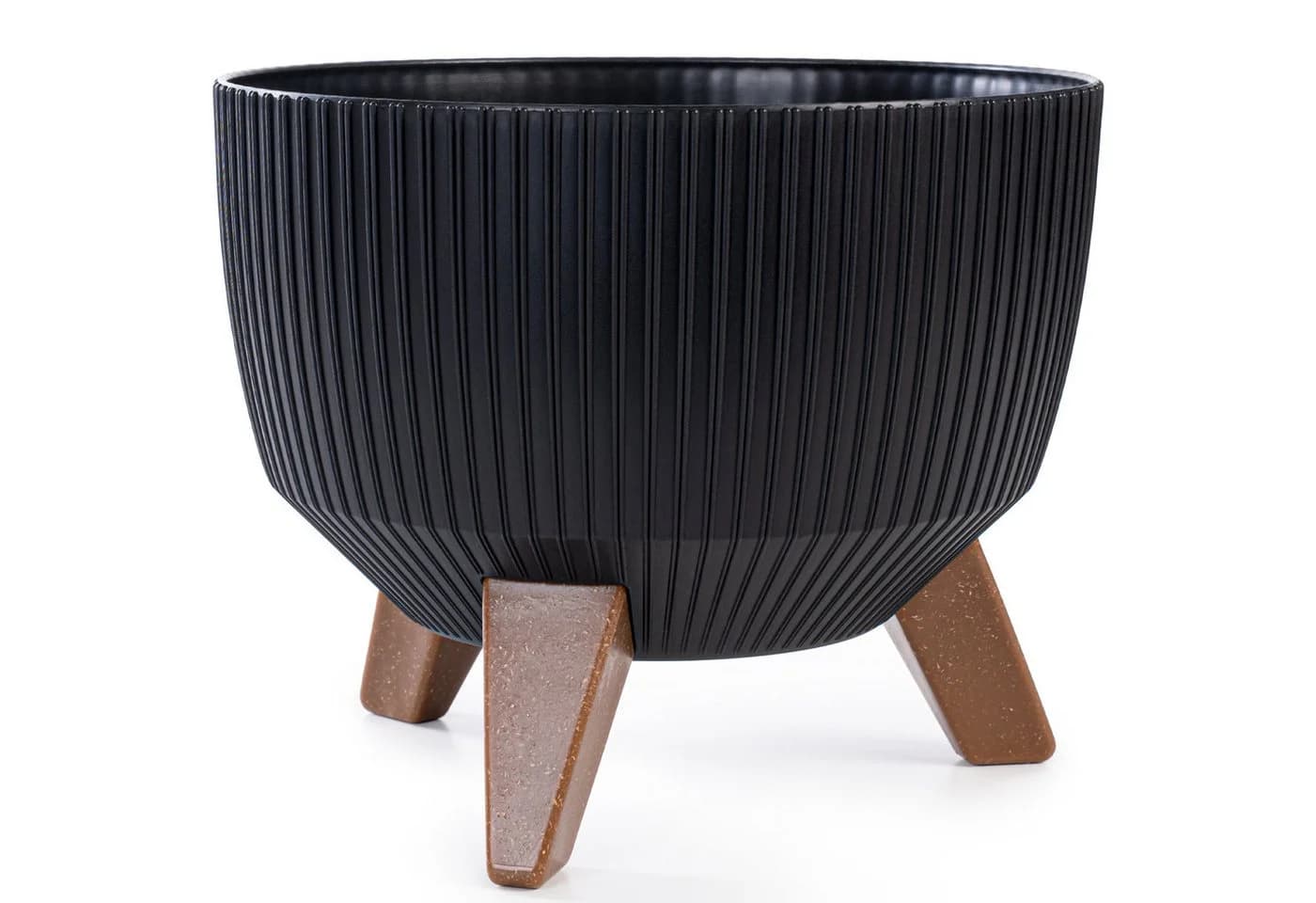 KONZEPT Blumentopf Pflanzschale Schwarz mit Füßen und Wasserabfluss - Bild 2