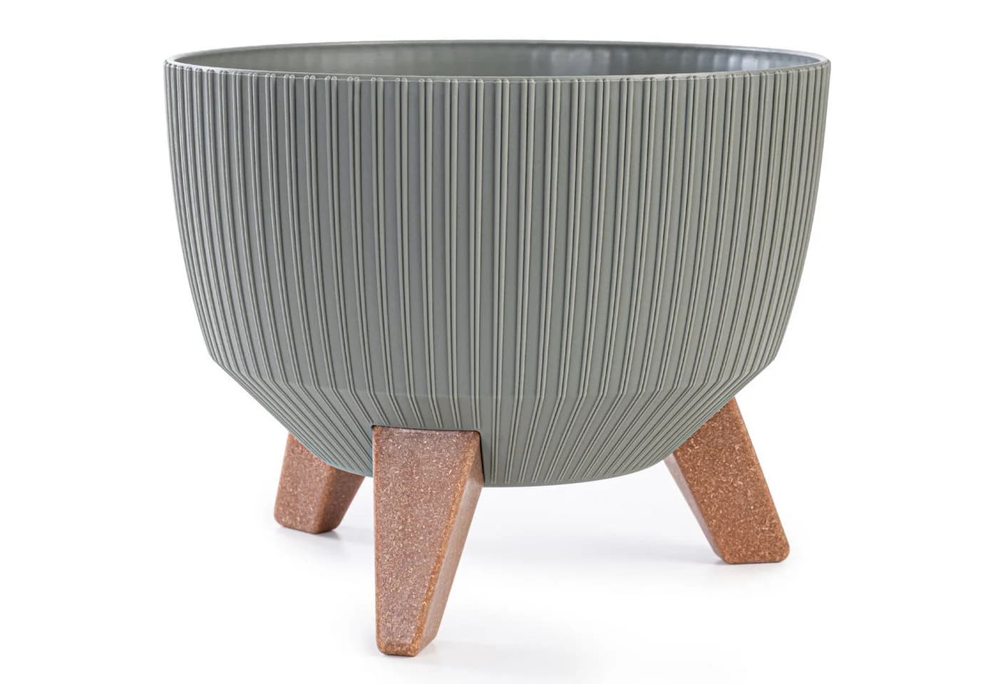 KONZEPT Pflanzschale 24/29cm Grau/Grün mit Füßen & Abfluss - Bild 2