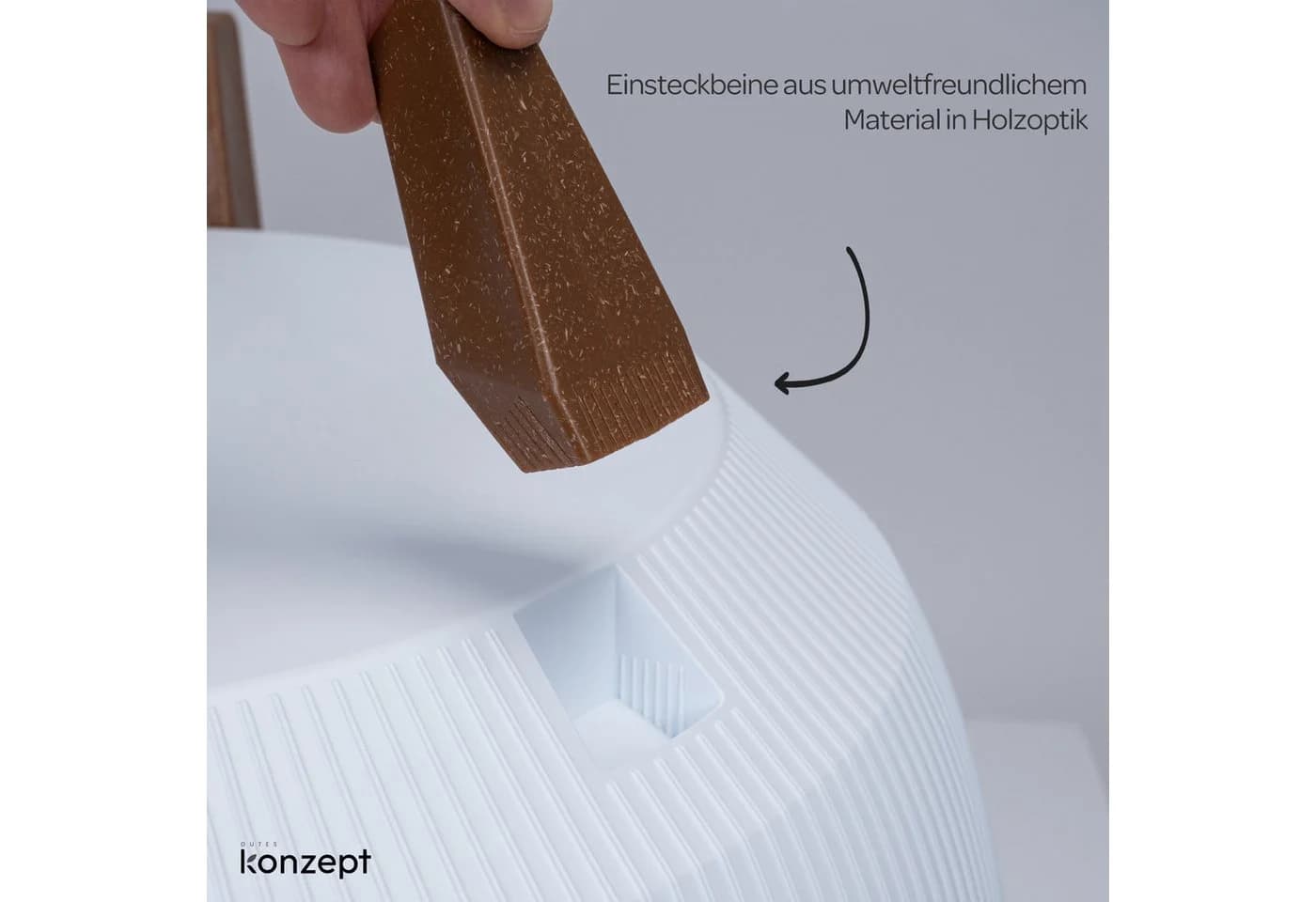 KONZEPT Blumentopf mit Füßen – großer Blumenkübel aus Kunststoff, 40 oder 47cm, modern & wetterfest, für Innen und Außen - Bild 5