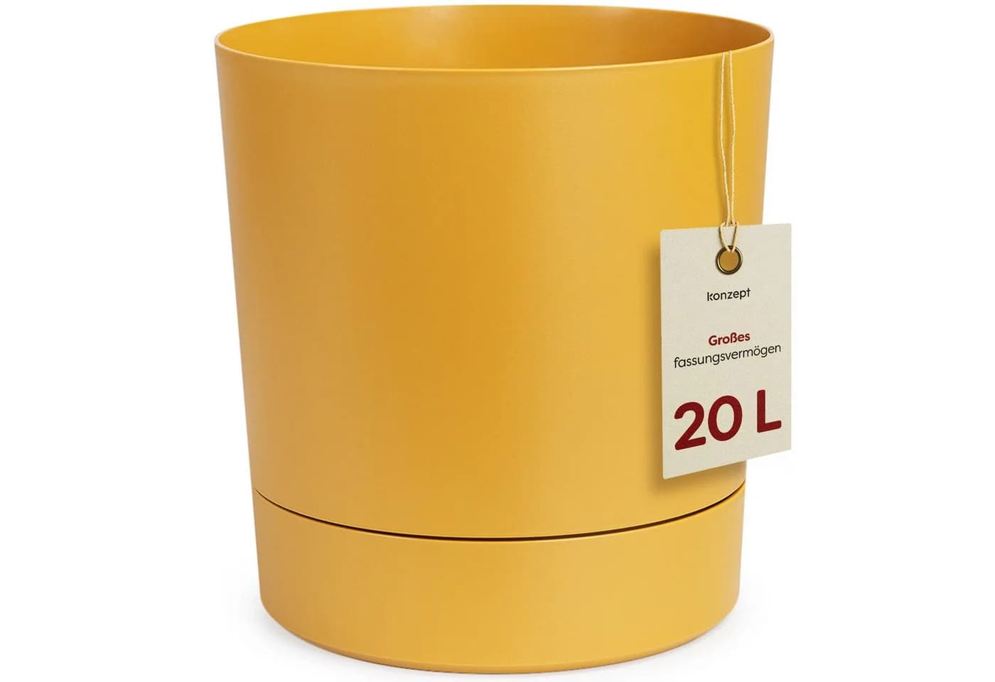 KONZEPT Blumentopf mit Untersetzer Gelb Kunststoff 32,5 cm - Bild 2