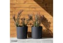 KONZEPT Blumentopf mit Untersetzer Grau Kunststoff 32,5 cm Bild 3