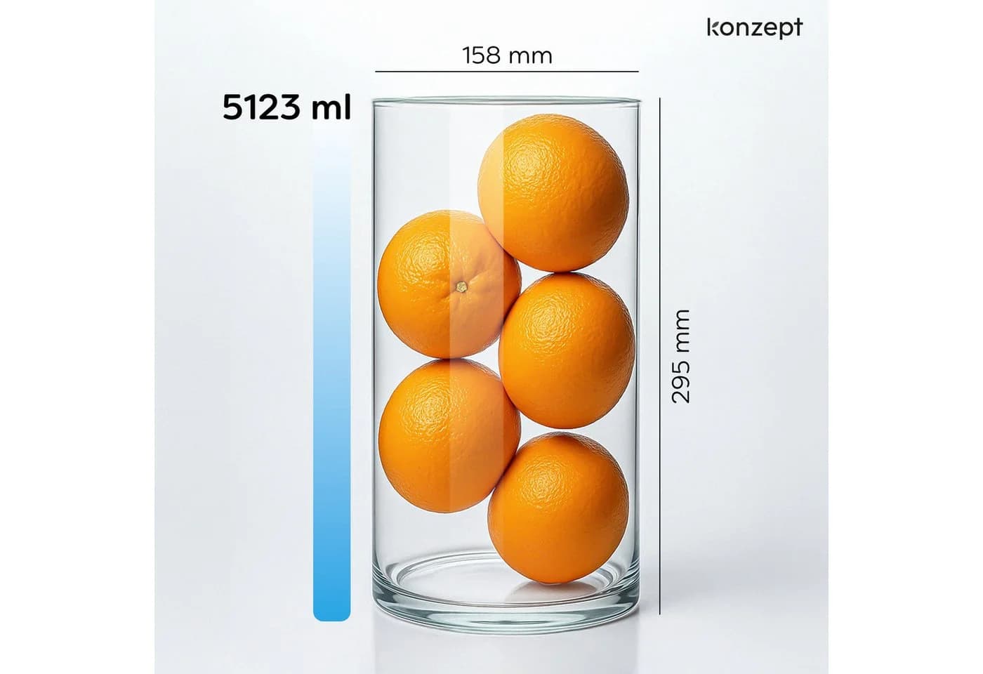 KONZEPT Glasvase Zylinder Transparent Modern - Bild 3